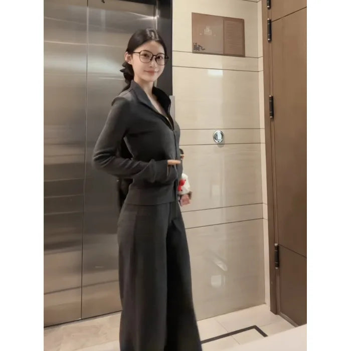 Casual Sportswear Set Women's Autumn Winter Slimming