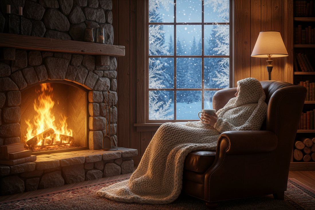 الدفء في البرد وشتاء وتلج
