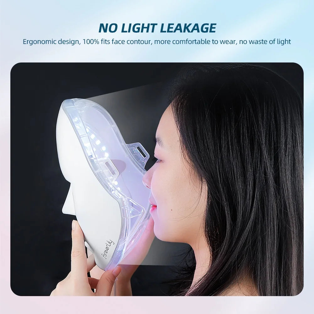 Foreverlily Gift Box 7 Colors LED Facial Mask Photon Therapy Brightening Face Skin Rejuvenation Acne Care Tools Anti-Wrinkle