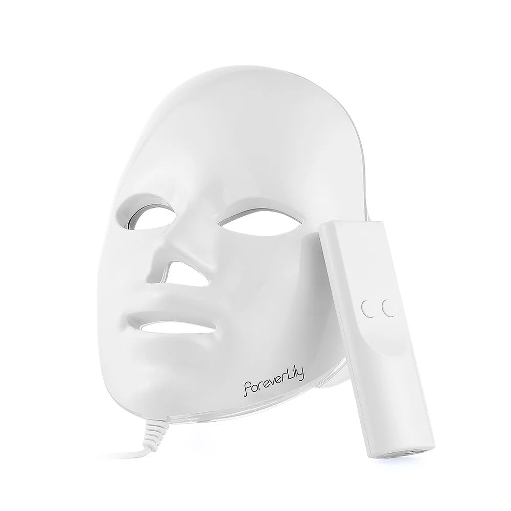 Foreverlily Gift Box 7 Colors LED Facial Mask Photon Therapy Brightening Face Skin Rejuvenation Acne Care Tools Anti-Wrinkle