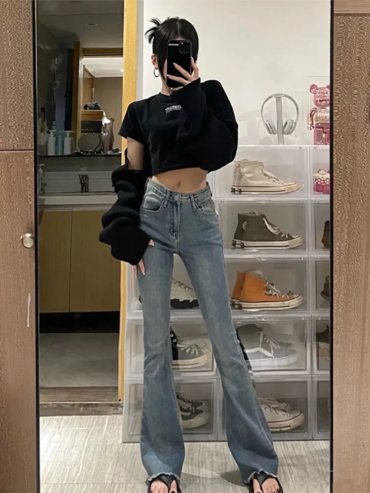 Waist American Jeans Women's Spring Autumn New Style Long