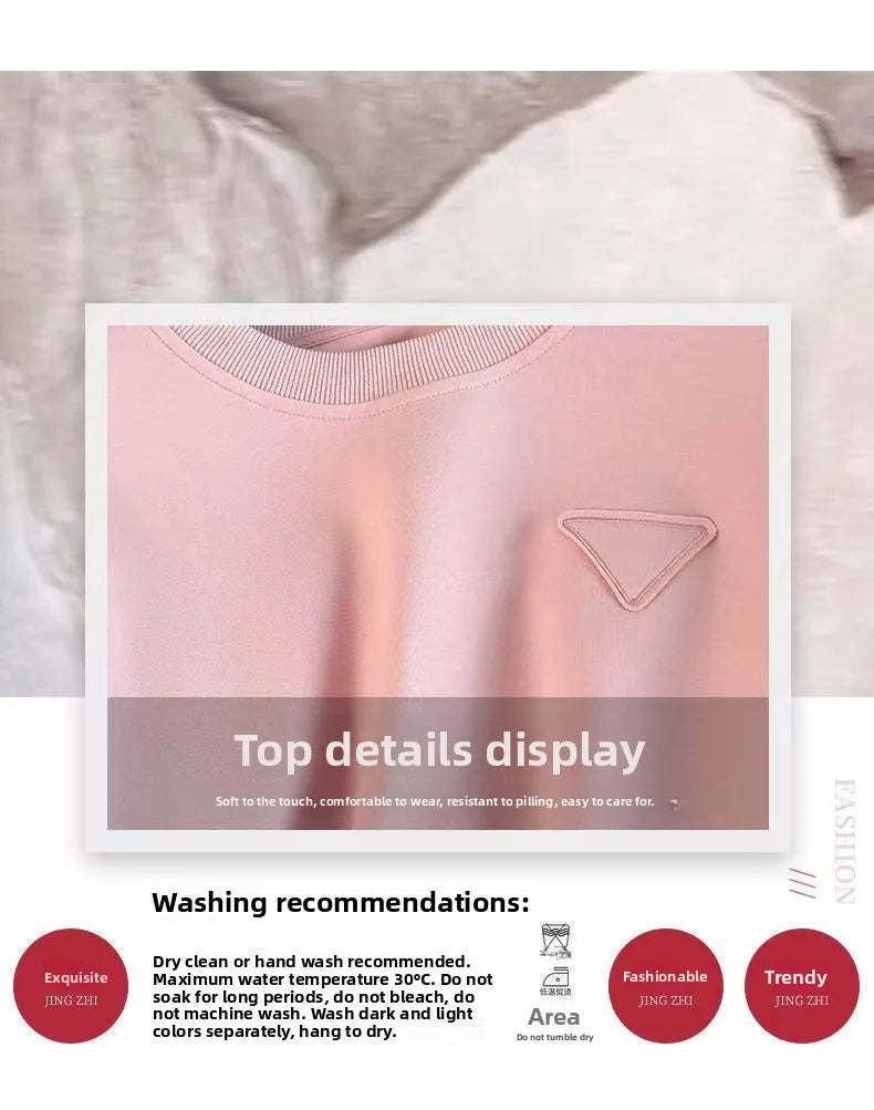 Sportswear Set Women's Autumn Winter Loose Slimming Sweatshirt Two-Piece