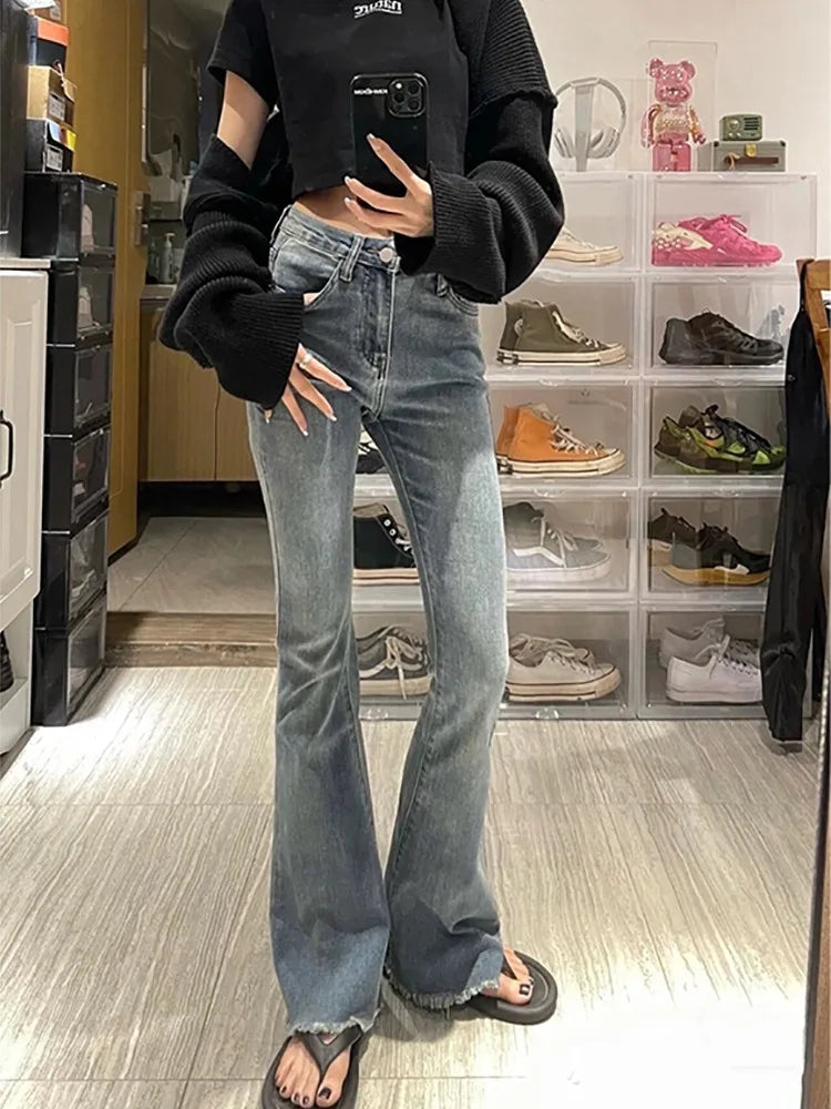 Waist American Jeans Women's Spring Autumn New Style Long