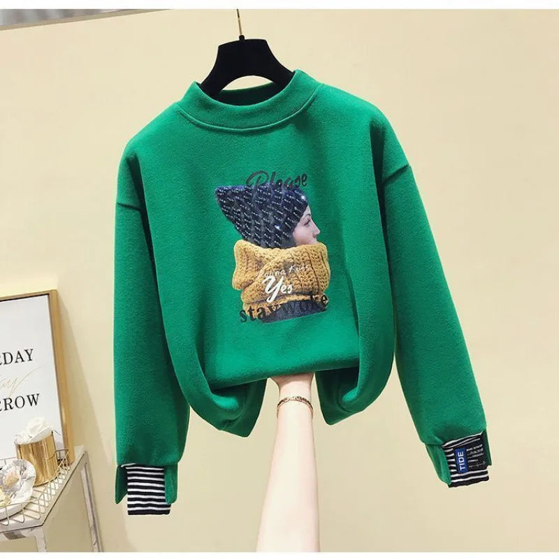 Casual Sweatshirt Set Women's Spring Thin Anti-Aging  Sporty Pants Two-Piece