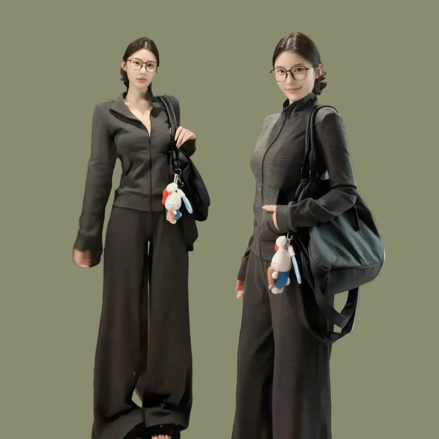 Casual Sportswear Set Women's Autumn Winter Slimming