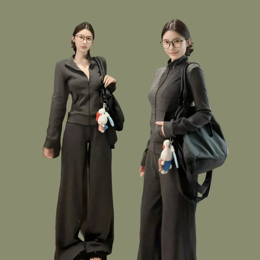 Casual Sportswear Set Women's Autumn Winter Slimming