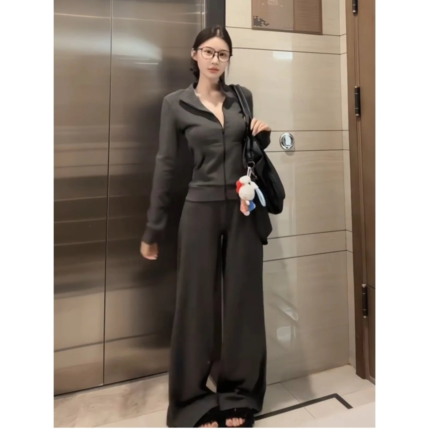 Casual Sportswear Set Women's Autumn Winter Slimming