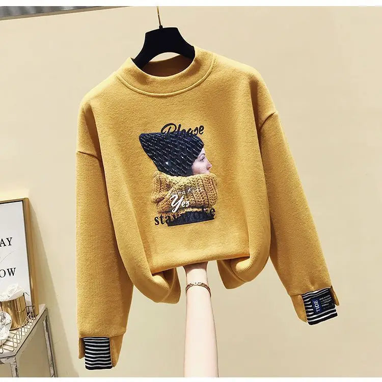 Casual Sweatshirt Set Women's Spring Thin Anti-Aging  Sporty Pants Two-Piece