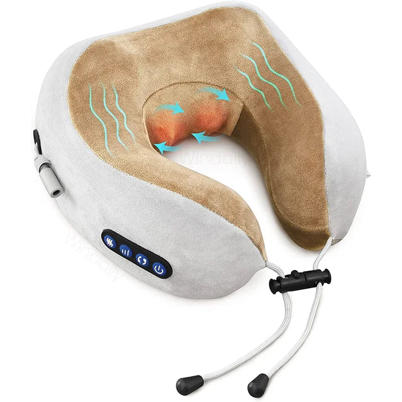 Electric Neck Massager With Heat Vibration 3D