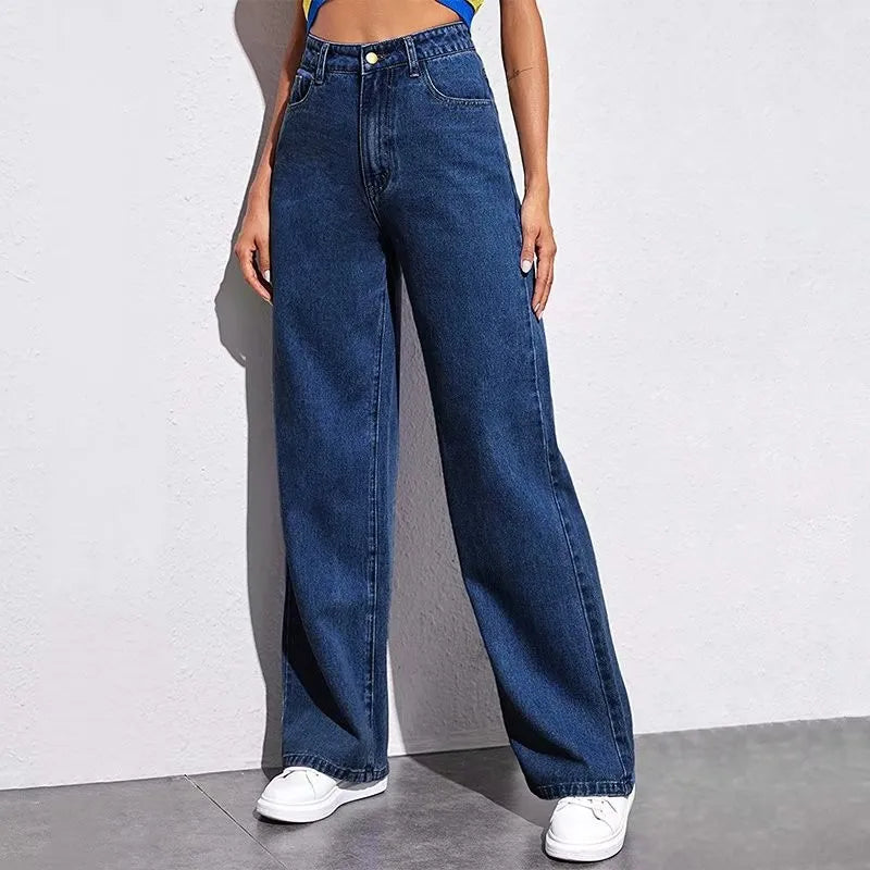 High Waist Slimming Straight Leg Jeans Women's