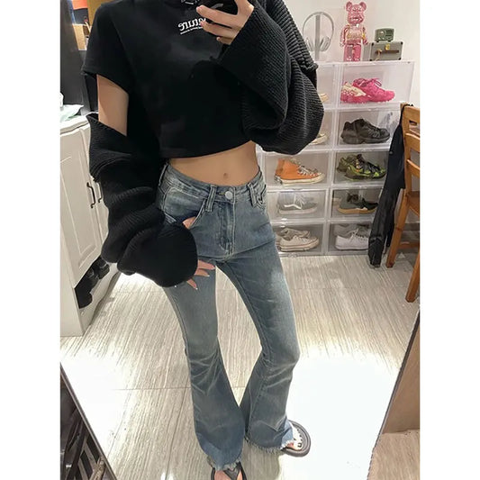 Waist American Jeans Women's Spring Autumn New Style Long