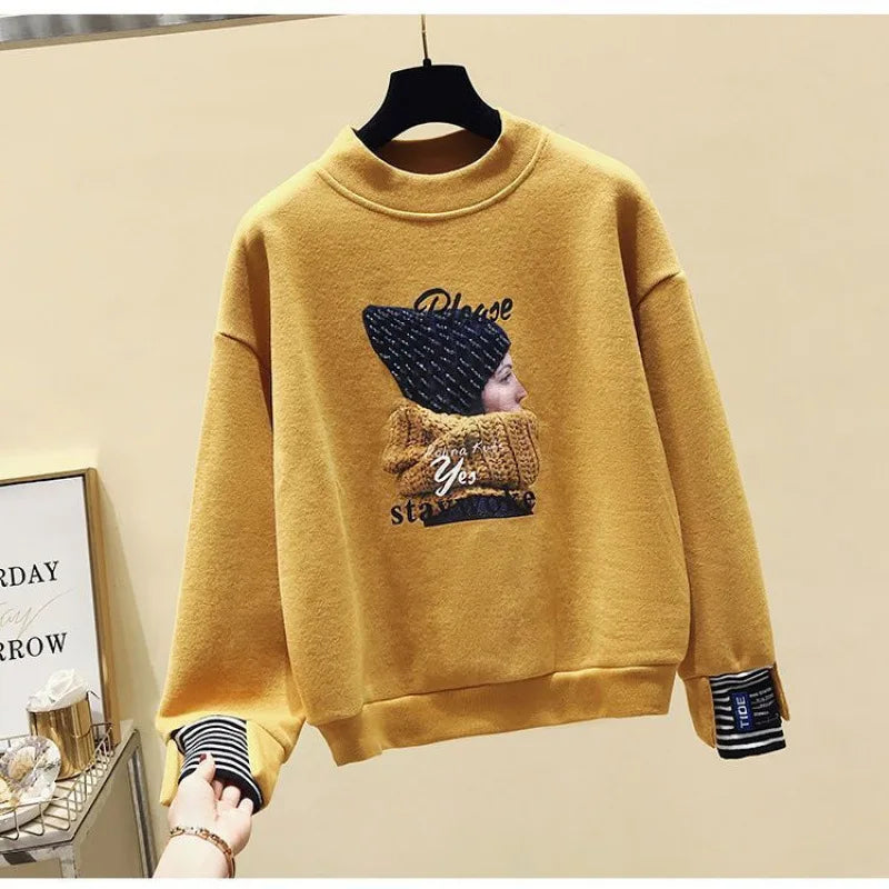 Casual Sweatshirt Set Women's Spring Thin Anti-Aging  Sporty Pants Two-Piece