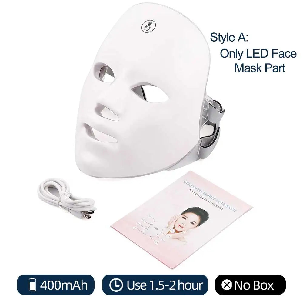 7 Colors Led Facial Mask With Neck